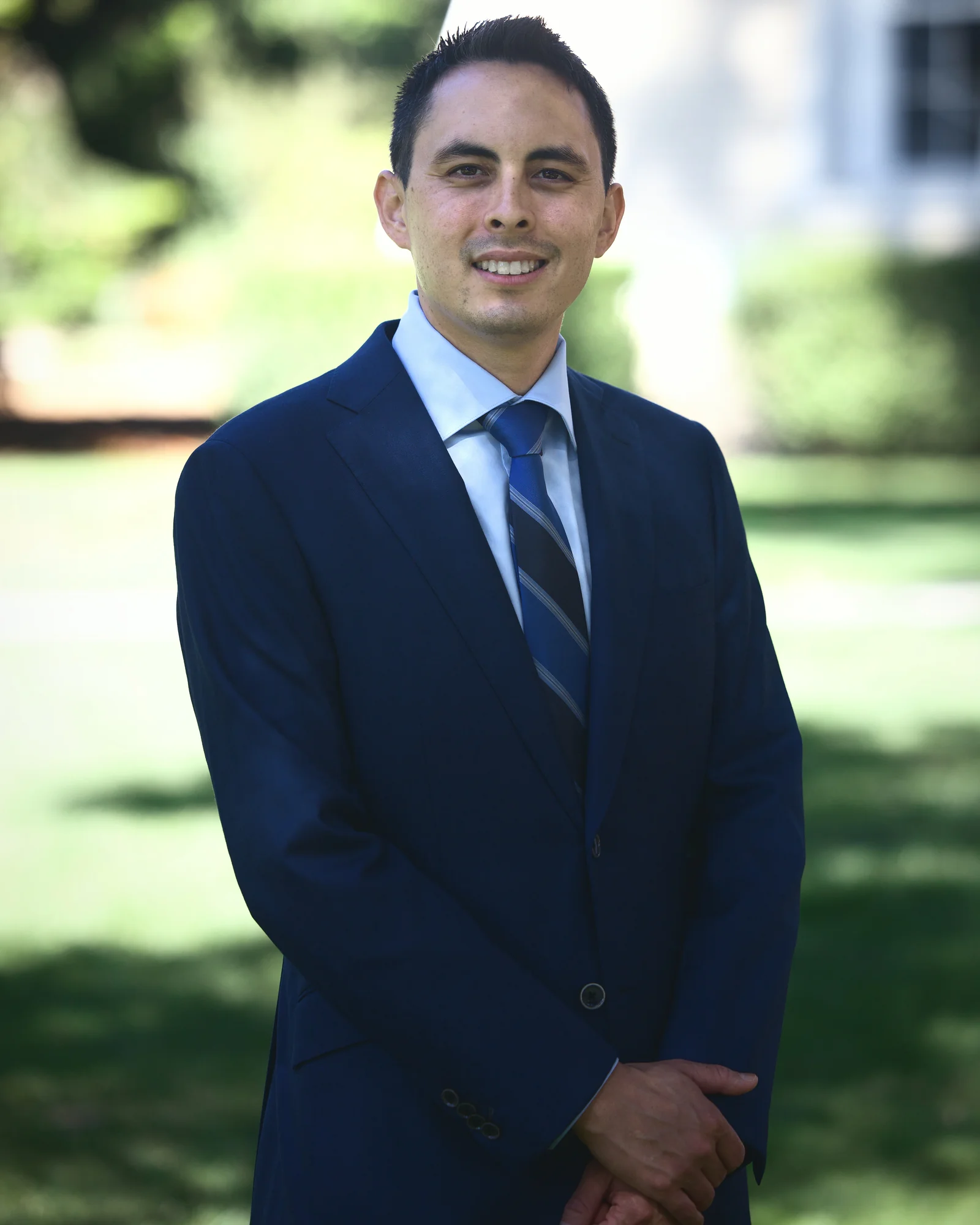 Outdoor professional headshot, SF Peninsula — Atherton